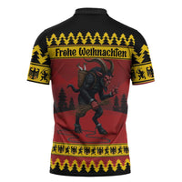 Merry Krampus Germany Zipper Polo Shirt Frohe Weihnachten - Wonder Print Shop