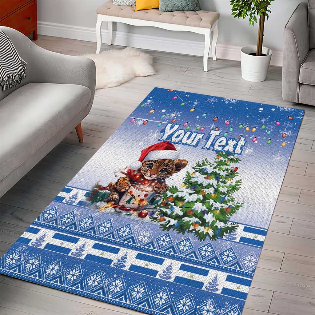 Personalized Nicaragua Christmas Area Rug Panthera Onca Cute With Christmas Tree - Wonder Print Shop