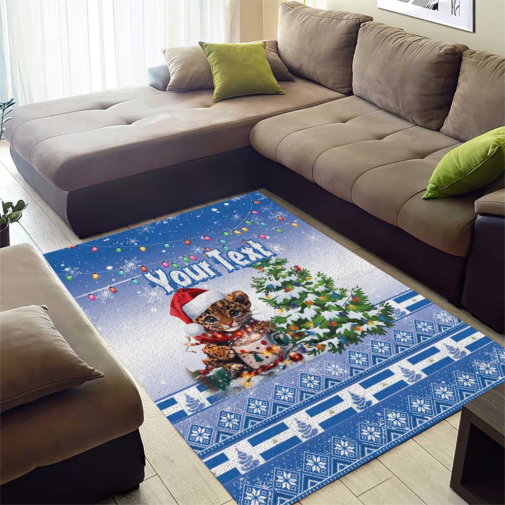 Personalized Nicaragua Christmas Area Rug Panthera Onca Cute With Christmas Tree - Wonder Print Shop