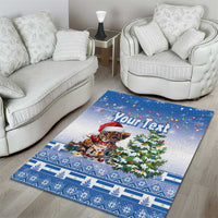 Personalized Nicaragua Christmas Area Rug Panthera Onca Cute With Christmas Tree - Wonder Print Shop