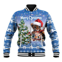 Personalized Nicaragua Christmas Baseball Jacket Panthera Onca Cute With Christmas Tree - Wonder Print Shop