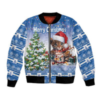 Personalized Nicaragua Christmas Bomber Jacket Panthera Onca Cute With Christmas Tree - Wonder Print Shop