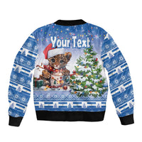 Personalized Nicaragua Christmas Bomber Jacket Panthera Onca Cute With Christmas Tree - Wonder Print Shop