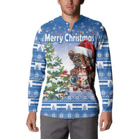 Personalized Nicaragua Christmas Button Sweatshirt Panthera Onca Cute With Christmas Tree - Wonder Print Shop