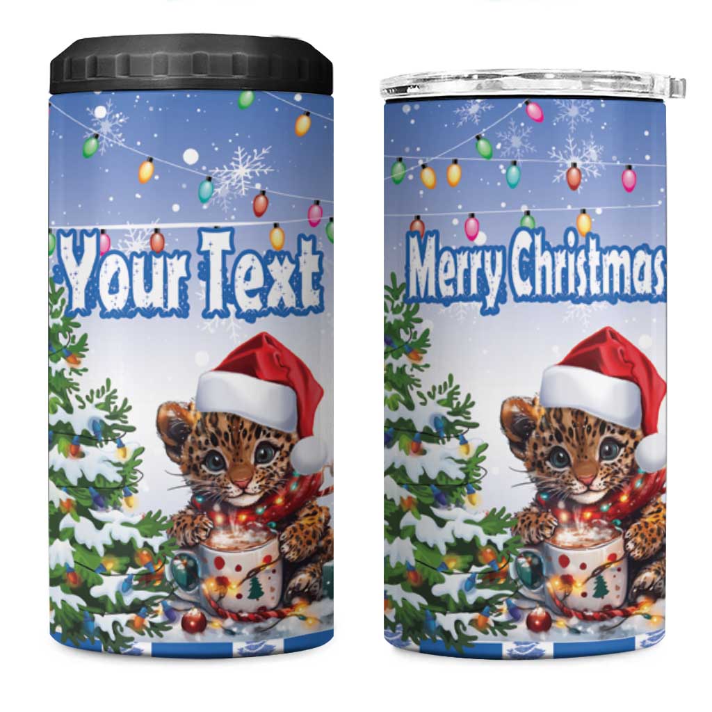 Personalized Nicaragua Christmas 4 in 1 Can Cooler Tumbler Panthera Onca Cute With Christmas Tree - Wonder Print Shop