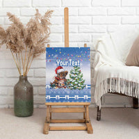 Personalized Nicaragua Christmas Canvas Wall Art Panthera Onca Cute With Christmas Tree - Wonder Print Shop