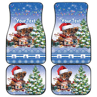 Personalized Nicaragua Christmas Car Mats Panthera Onca Cute With Christmas Tree - Wonder Print Shop