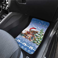 Personalized Nicaragua Christmas Car Mats Panthera Onca Cute With Christmas Tree - Wonder Print Shop