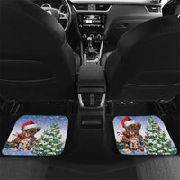 Personalized Nicaragua Christmas Car Mats Panthera Onca Cute With Christmas Tree - Wonder Print Shop