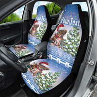Personalized Nicaragua Christmas Car Seat Cover Panthera Onca Cute With Christmas Tree - Wonder Print Shop