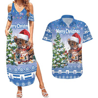 Personalized Nicaragua Christmas Couples Matching Summer Maxi Dress and Hawaiian Shirt Panthera Onca Cute With Christmas Tree - Wonder Print Shop