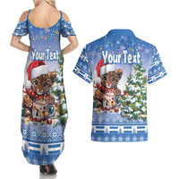 Personalized Nicaragua Christmas Couples Matching Summer Maxi Dress and Hawaiian Shirt Panthera Onca Cute With Christmas Tree - Wonder Print Shop