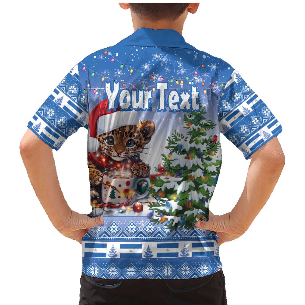 Personalized Nicaragua Christmas Family Matching Mermaid Dress and Hawaiian Shirt Panthera Onca Cute With Christmas Tree - Wonder Print Shop