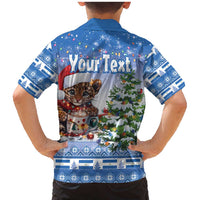 Personalized Nicaragua Christmas Family Matching Mermaid Dress and Hawaiian Shirt Panthera Onca Cute With Christmas Tree - Wonder Print Shop