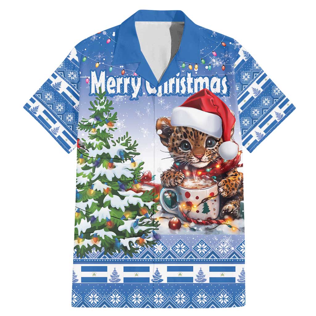 Personalized Nicaragua Christmas Family Matching Mermaid Dress and Hawaiian Shirt Panthera Onca Cute With Christmas Tree - Wonder Print Shop