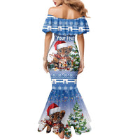 Personalized Nicaragua Christmas Family Matching Mermaid Dress and Hawaiian Shirt Panthera Onca Cute With Christmas Tree - Wonder Print Shop