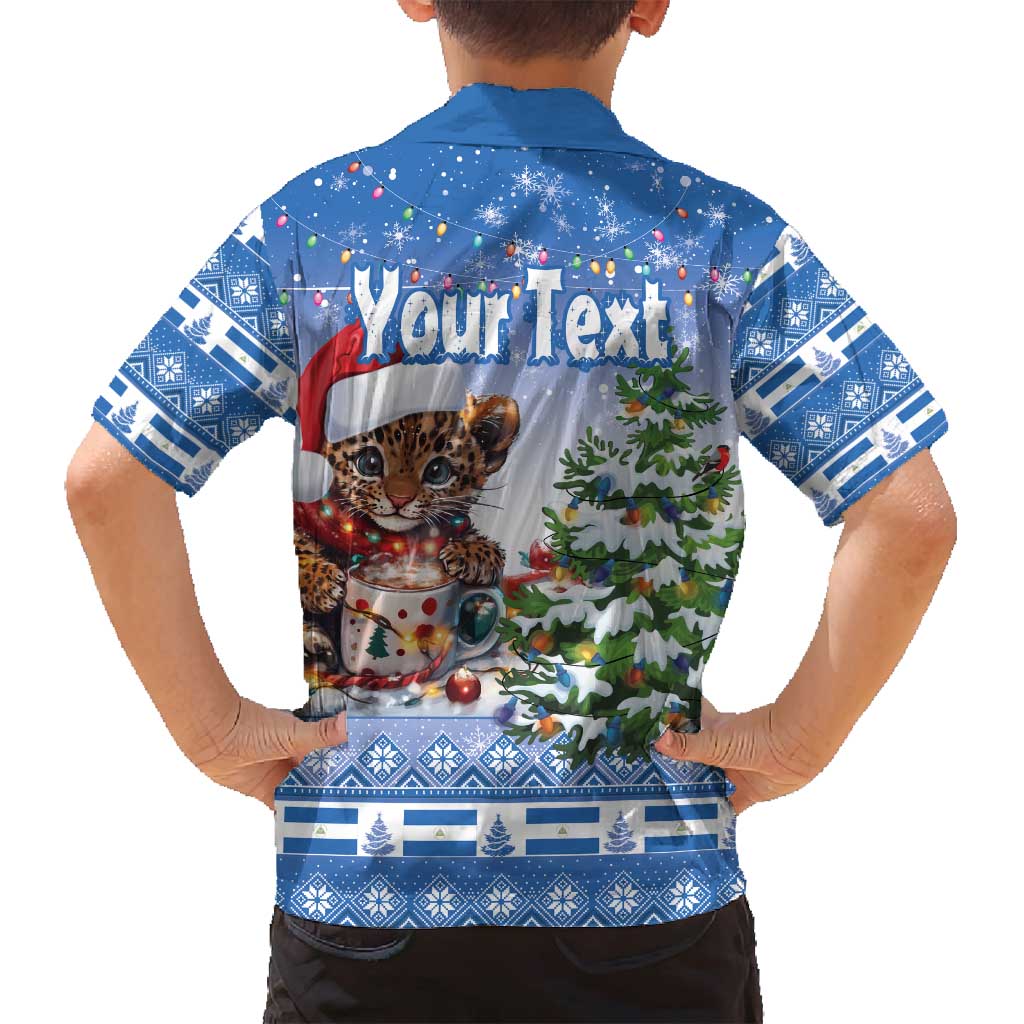 Personalized Nicaragua Christmas Family Matching Summer Maxi Dress and Hawaiian Shirt Panthera Onca Cute With Christmas Tree - Wonder Print Shop