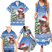 Personalized Nicaragua Christmas Family Matching Summer Maxi Dress and Hawaiian Shirt Panthera Onca Cute With Christmas Tree - Wonder Print Shop