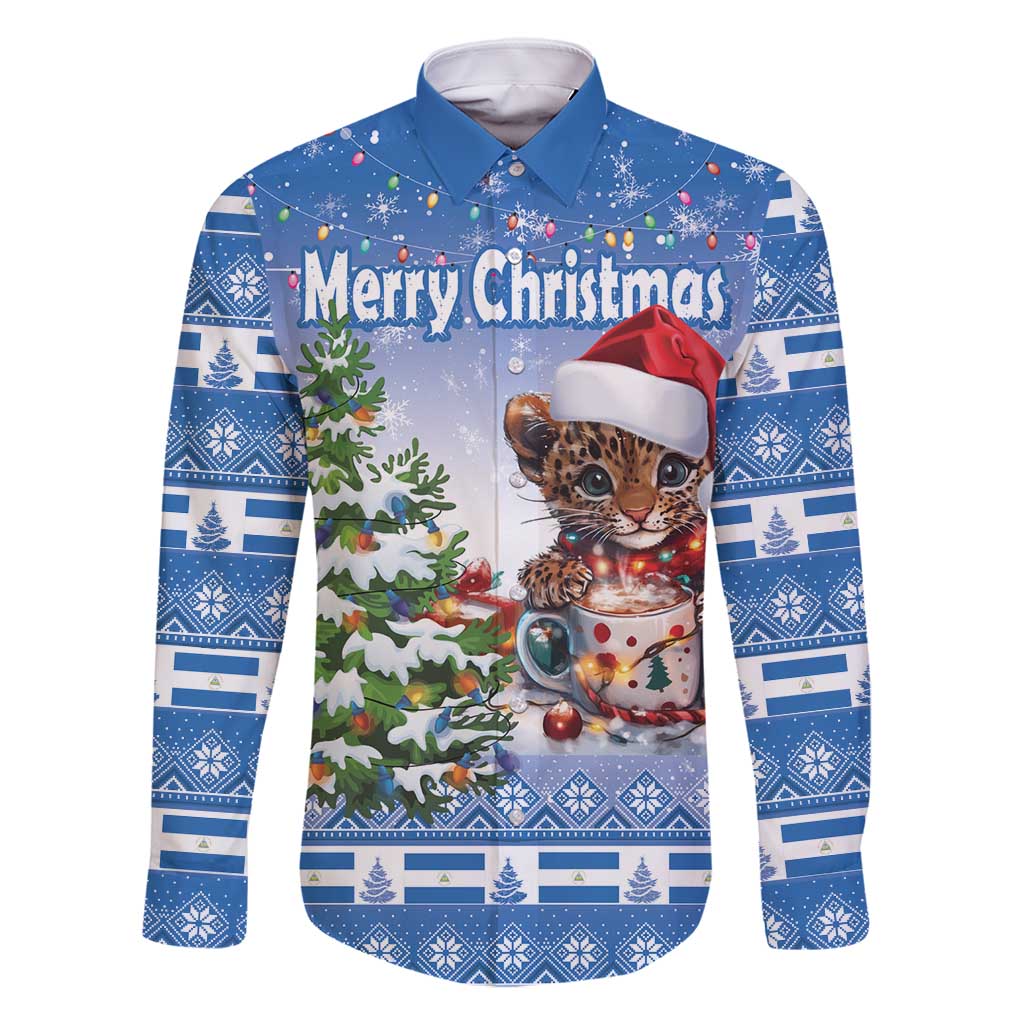 Personalized Nicaragua Christmas Family Matching Tank Maxi Dress and Hawaiian Shirt Panthera Onca Cute With Christmas Tree - Wonder Print Shop