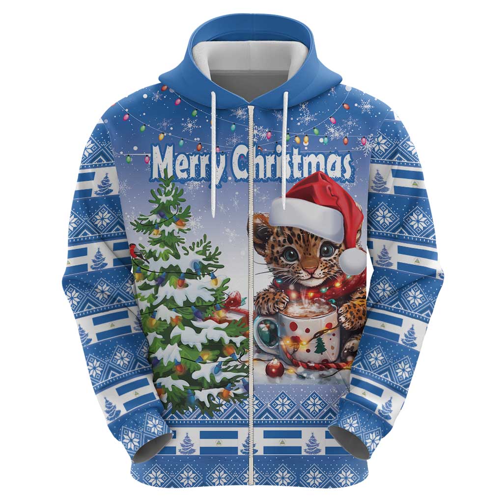 Personalized Nicaragua Christmas Hoodie Panthera Onca Cute With Christmas Tree - Wonder Print Shop