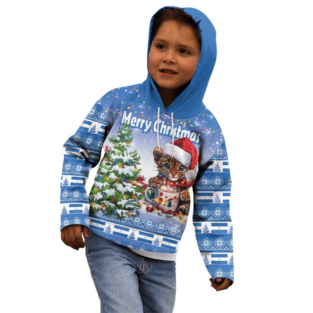Personalized Nicaragua Christmas Kid Hoodie Panthera Onca Cute With Christmas Tree - Wonder Print Shop