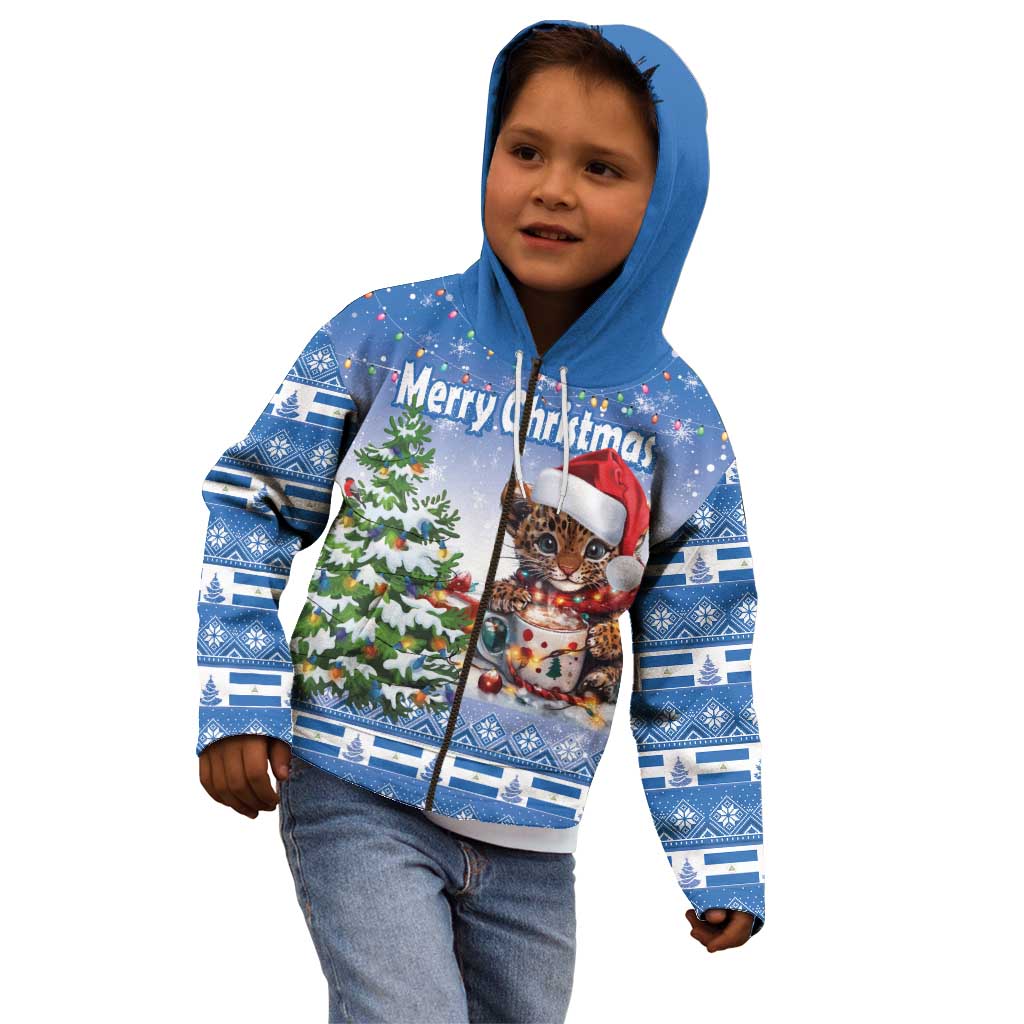 Personalized Nicaragua Christmas Kid Hoodie Panthera Onca Cute With Christmas Tree - Wonder Print Shop