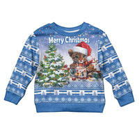 Personalized Nicaragua Christmas Kid Ugly Christmas Sweater Panthera Onca Cute With Christmas Tree - Wonder Print Shop