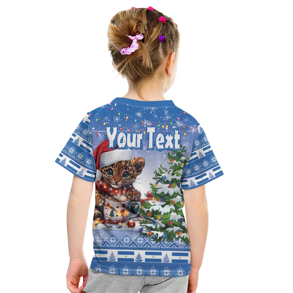 Personalized Nicaragua Christmas Kid T Shirt Panthera Onca Cute With Christmas Tree - Wonder Print Shop