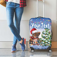Personalized Nicaragua Christmas Luggage Cover Panthera Onca Cute With Christmas Tree - Wonder Print Shop