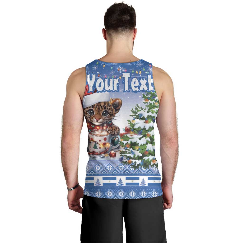 Personalized Nicaragua Christmas Men Tank Top Panthera Onca Cute With Christmas Tree - Wonder Print Shop