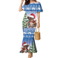 Personalized Nicaragua Christmas Mermaid Dress Panthera Onca Cute With Christmas Tree - Wonder Print Shop