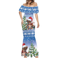 Personalized Nicaragua Christmas Mermaid Dress Panthera Onca Cute With Christmas Tree - Wonder Print Shop