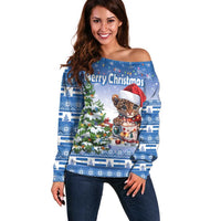 Personalized Nicaragua Christmas Off Shoulder Sweater Panthera Onca Cute With Christmas Tree - Wonder Print Shop