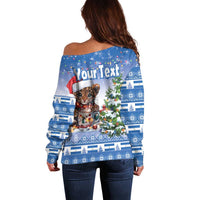 Personalized Nicaragua Christmas Off Shoulder Sweater Panthera Onca Cute With Christmas Tree - Wonder Print Shop