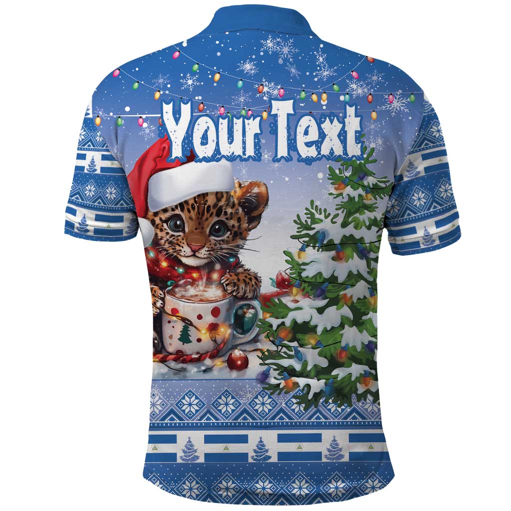 Personalized Nicaragua Christmas Polo Shirt Panthera Onca Cute With Christmas Tree - Wonder Print Shop