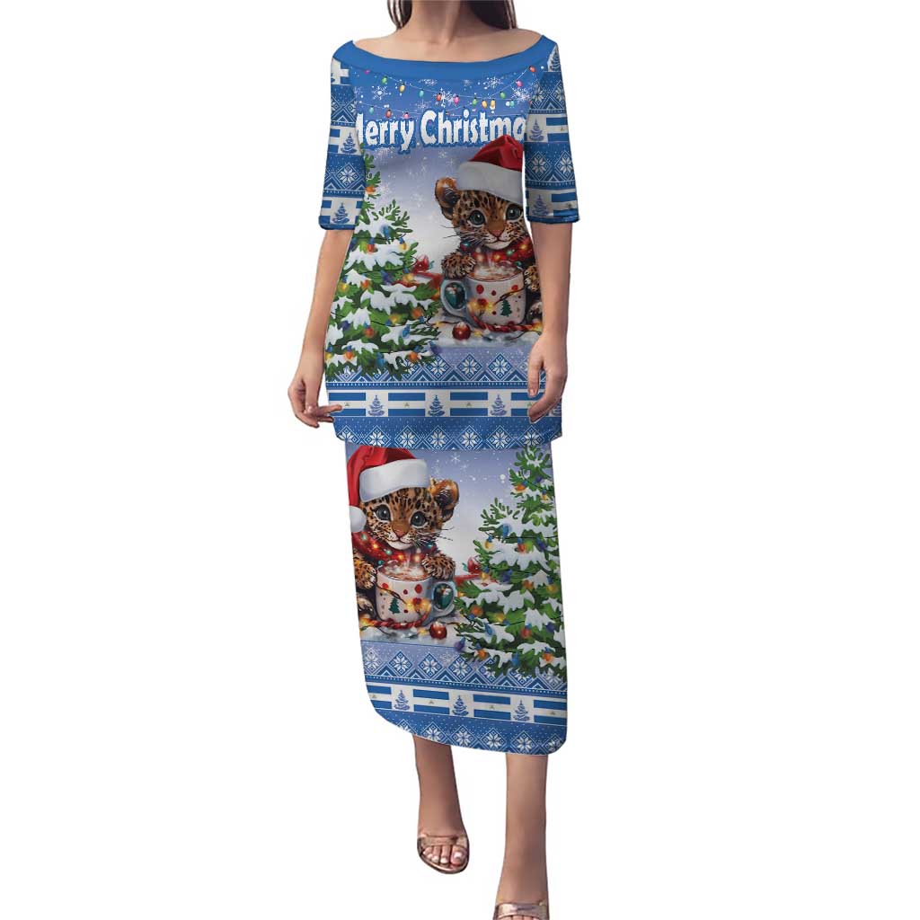 Personalized Nicaragua Christmas Puletasi Panthera Onca Cute With Christmas Tree - Wonder Print Shop