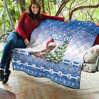 Personalized Nicaragua Christmas Quilt Panthera Onca Cute With Christmas Tree - Wonder Print Shop