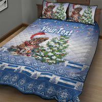 Personalized Nicaragua Christmas Quilt Bed Set Panthera Onca Cute With Christmas Tree - Wonder Print Shop