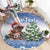 Personalized Nicaragua Christmas Round Carpet Panthera Onca Cute With Christmas Tree