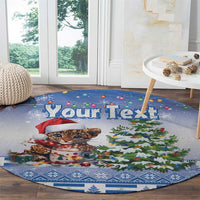Personalized Nicaragua Christmas Round Carpet Panthera Onca Cute With Christmas Tree