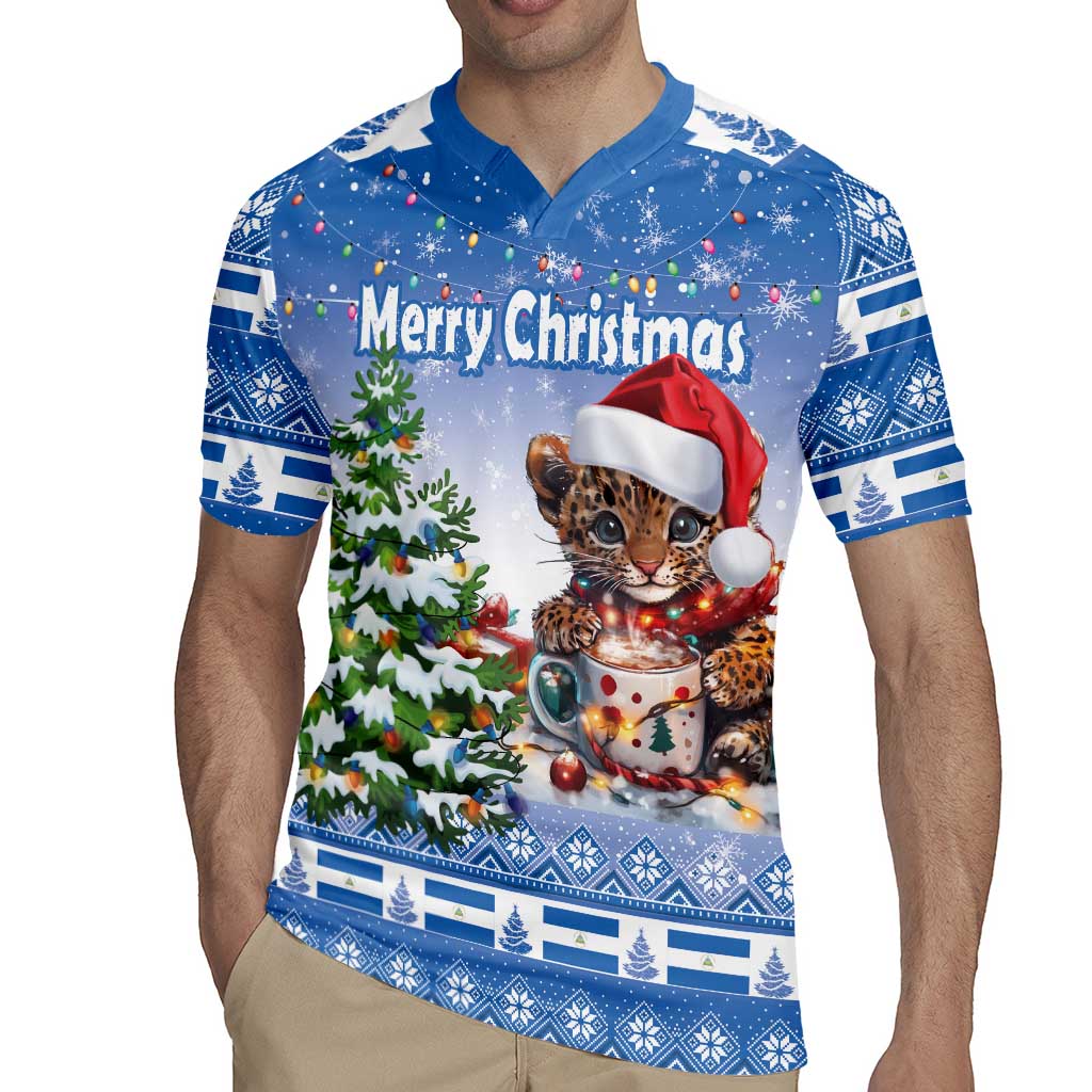 Personalized Nicaragua Christmas Rugby Jersey Panthera Onca Cute With Christmas Tree - Wonder Print Shop