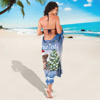 Personalized Nicaragua Christmas Sarong Panthera Onca Cute With Christmas Tree - Wonder Print Shop