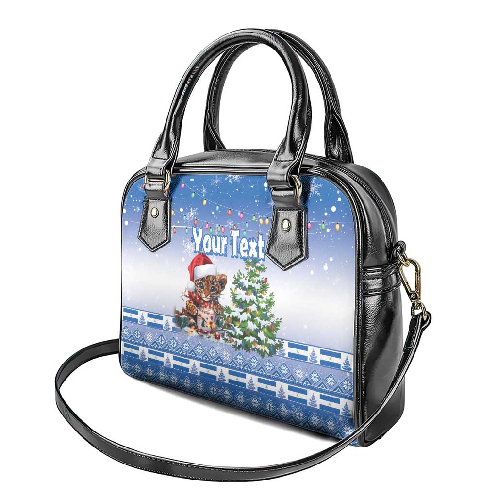 Personalized Nicaragua Christmas Shoulder Handbag Panthera Onca Cute With Christmas Tree