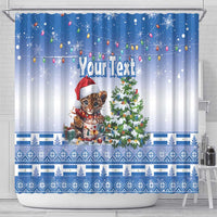 Personalized Nicaragua Christmas Shower Curtain Panthera Onca Cute With Christmas Tree