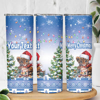 Personalized Nicaragua Christmas Skinny Tumbler Panthera Onca Cute With Christmas Tree - Wonder Print Shop
