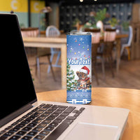 Personalized Nicaragua Christmas Skinny Tumbler Panthera Onca Cute With Christmas Tree - Wonder Print Shop