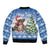 Personalized Nicaragua Christmas Sleeve Zip Bomber Jacket Panthera Onca Cute With Christmas Tree - Wonder Print Shop
