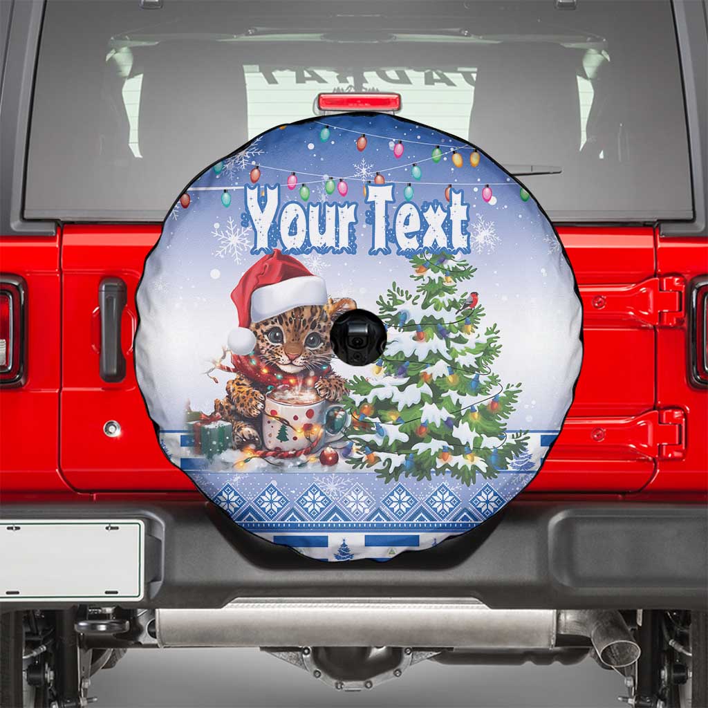 Personalized Nicaragua Christmas Spare Tire Cover Panthera Onca Cute With Christmas Tree - Wonder Print Shop
