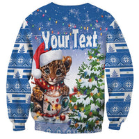 Personalized Nicaragua Christmas Sweatshirt Panthera Onca Cute With Christmas Tree - Wonder Print Shop