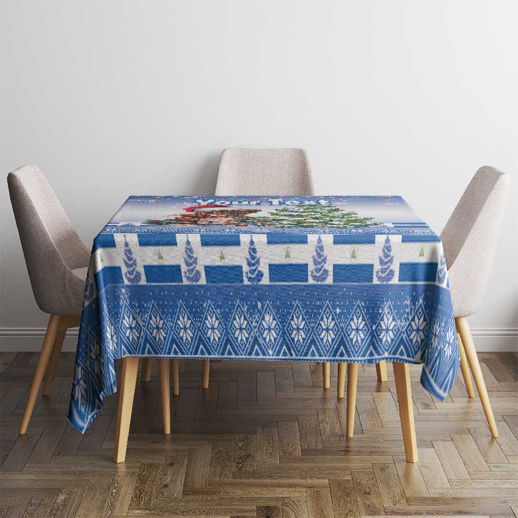 Personalized Nicaragua Christmas Tablecloth Panthera Onca Cute With Christmas Tree - Wonder Print Shop